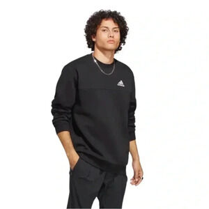 Adidas Stadium Fleece Badge of Sport Men’s L Black‎ Sweatshirt Crew Neck Casual